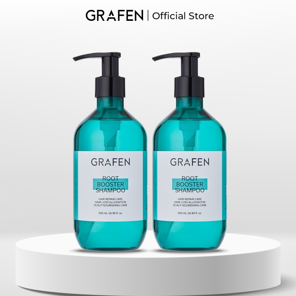 X [GRAFEN] Mega Box - Root Booster Shampoo 500 x2 [ป้องกันผมร่วงแชมพูหนังศีรษะแห้งไม่มีพาราเบน/ซิลิโ