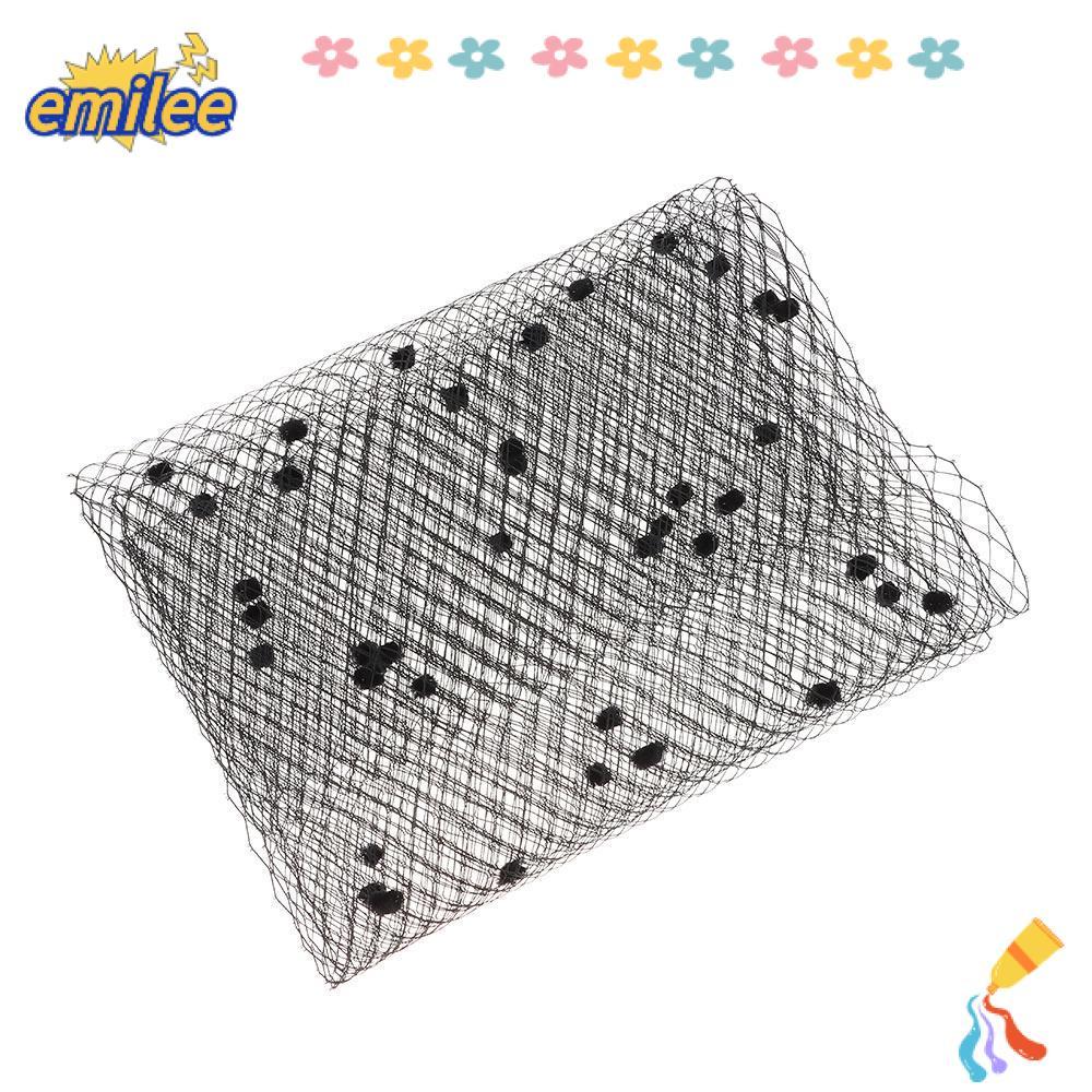 EMILEE ตาข่าย Tulle สีดำ, Birdcage Veil สำหรับเจ้าสาว Headdress Veil