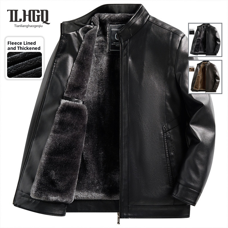 TLHGQ เสื้อแจ็คเก็ตหนังเทียมทรงหลวม สไตล์ลำลอง ใส่สบายสำหรับฤดูหนาว