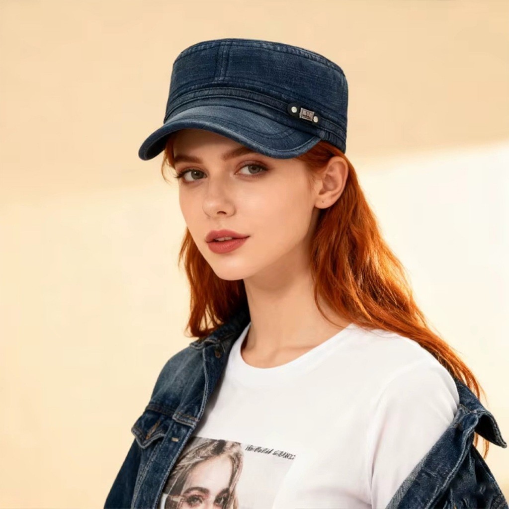 ของมาใหม่！หมวกแก๊ปทหาร หมวกเบเร่ต์ผู้ชาย ผ้าฝ้าย รอบศีรษะ56-60CM ปรับขนาดได้ ระบายอากาศ สไตล์วินเทจ สำหรับชายและหญิง - รูปที่ 6