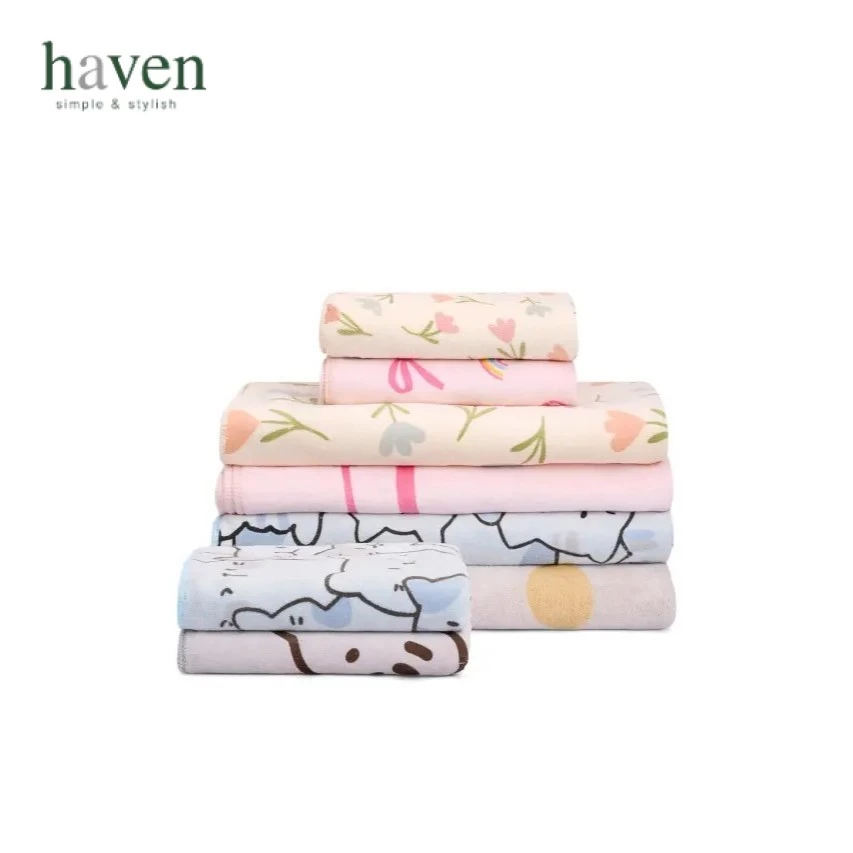 Haven ผ้าเช็ดตัวไมโครไฟเบอร์ ซับน้ำได้ดี แห้งไว ผ้าเช็ดตัว ผ้าเช็ดผม ผ้านุ่มสบายกว่าเดิม