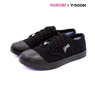 🌟ลูกค้าใหม่ 84 บาท💯Y-ROON รองเท้าผ้าใบนักเรียนชาย รุ่นY999 สีดำ ลายคุโรมิ Kuromi พื้นม่วง💜ลิขสิทธิ์แท้