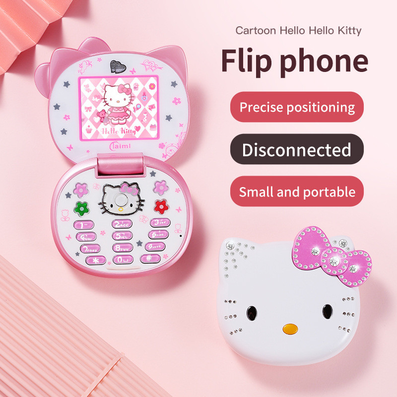📱2G GSM💖น่ารัก🌸 1.77"HD📱【K688】 K688 Hello Kitty Flip Cover 2G GSM โทรศัพท์มือถือการ์ตูนน่ารักเด็กมิน