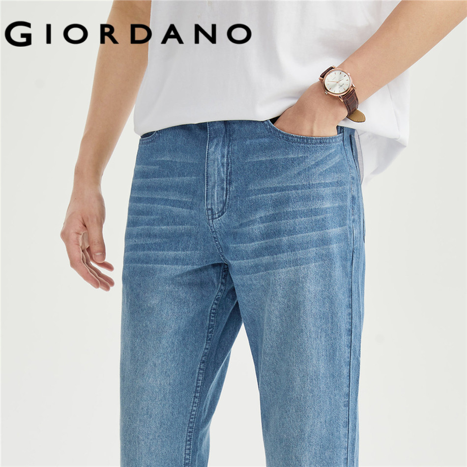 GIORDANO MEN 100% Cotton lightweight mid rise jeans 13116011