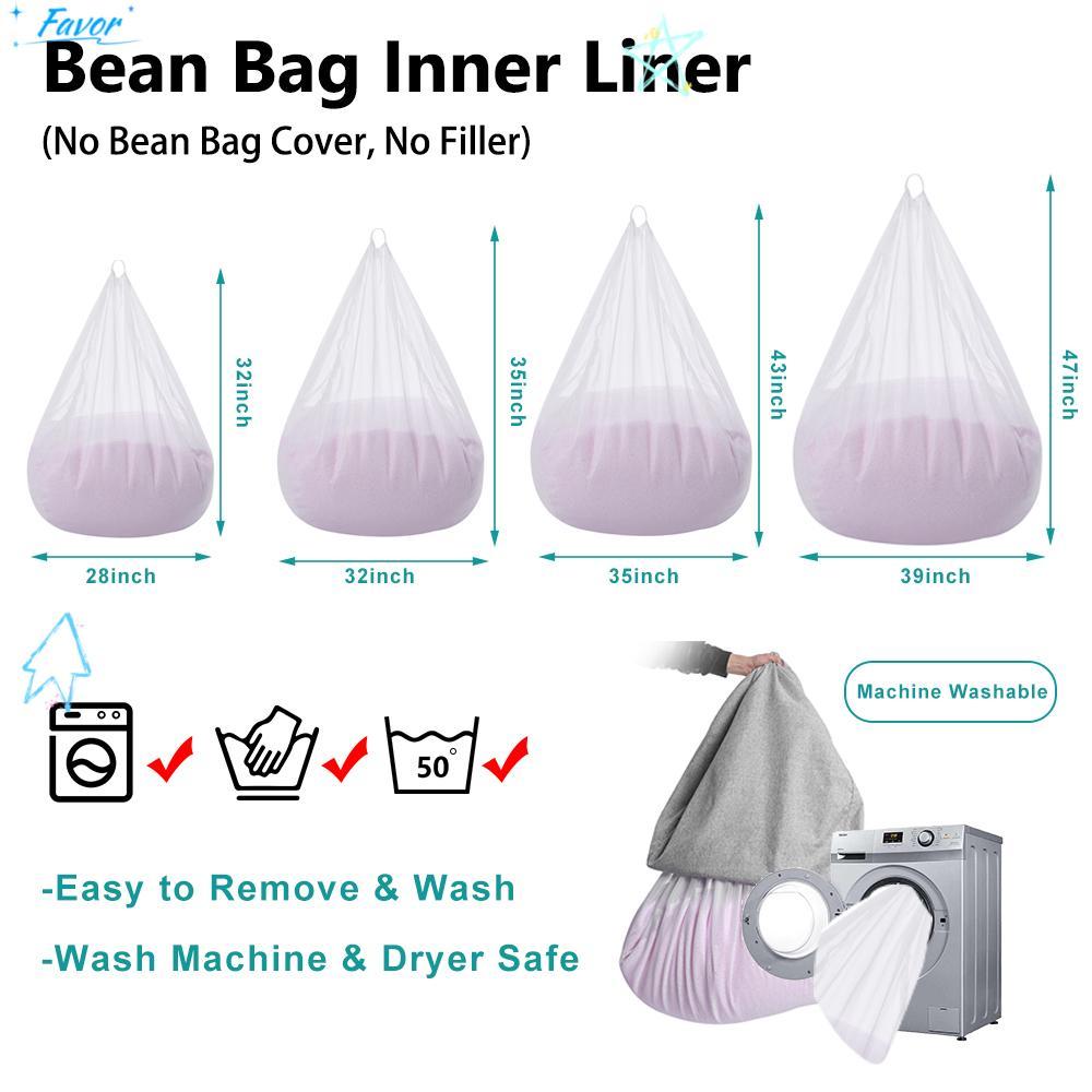 FAVOR ซับด้านในสําหรับถุงถั่วล้างทําความสะอาดได้ถุงถั่วเก้าอี้ด้านในไม่มีฟิลเลอร์ถุงถั่วแทรกเปลี่ยนป