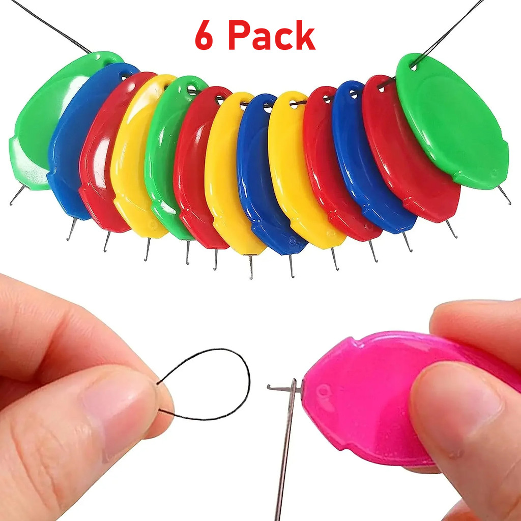 6PCS Needle Threader Set for Sewing Machine, Plastic Stitch Insertion Tools with Wire Loop for Needl