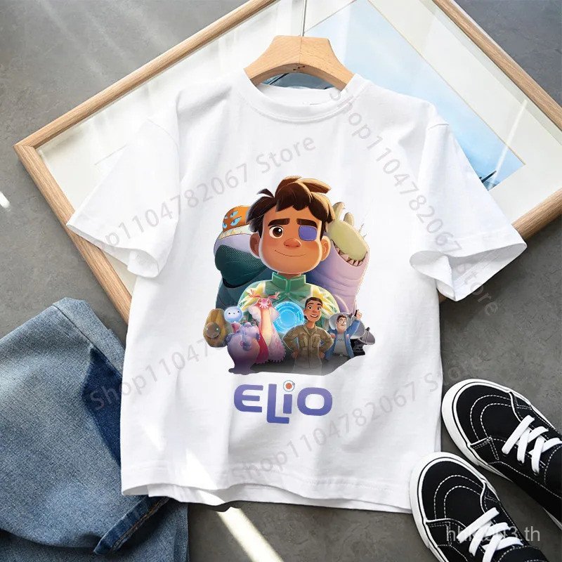 เสื้อยืดเด็ก Elio แบบใหม่ COD ออกแบบโดย Disney กับลายการ์ตูนที่น่ารักและคอруг สำหรับวันฤดูร้อน