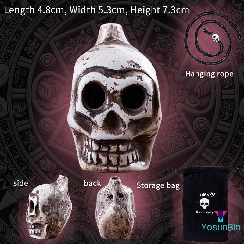 YosunBin] Oril Aztec Death Whistle Loud กรีดร้อง Aztec Death Whistle โครงกระดูกแปลกใหม่ นกหวีด Hallo