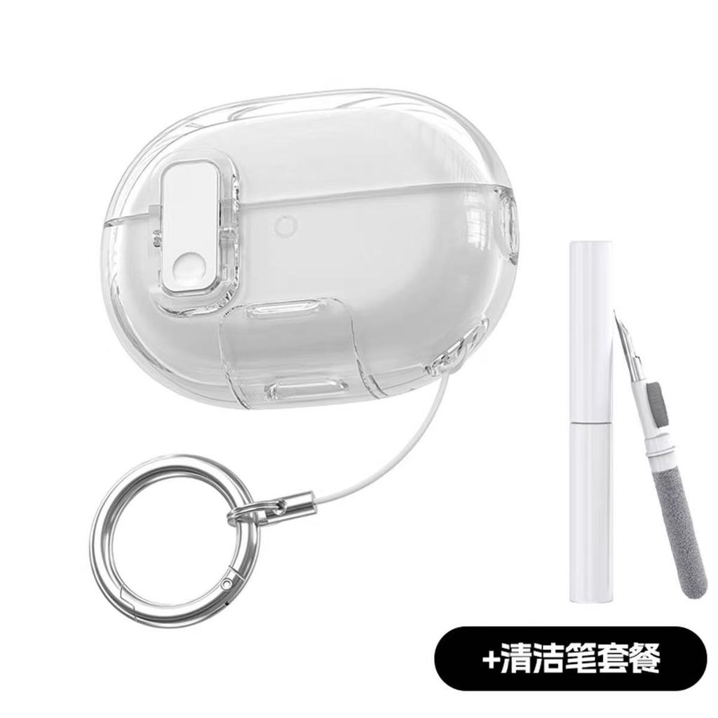 สําหรับ Huawei FreeBuds pro5 เคสหูฟังบลูทูธ, ความโปร่งใสสูง TPU นุ่มกันกระแทกพร้อมพวงกุญแจ, ชุดทําความสะอาด