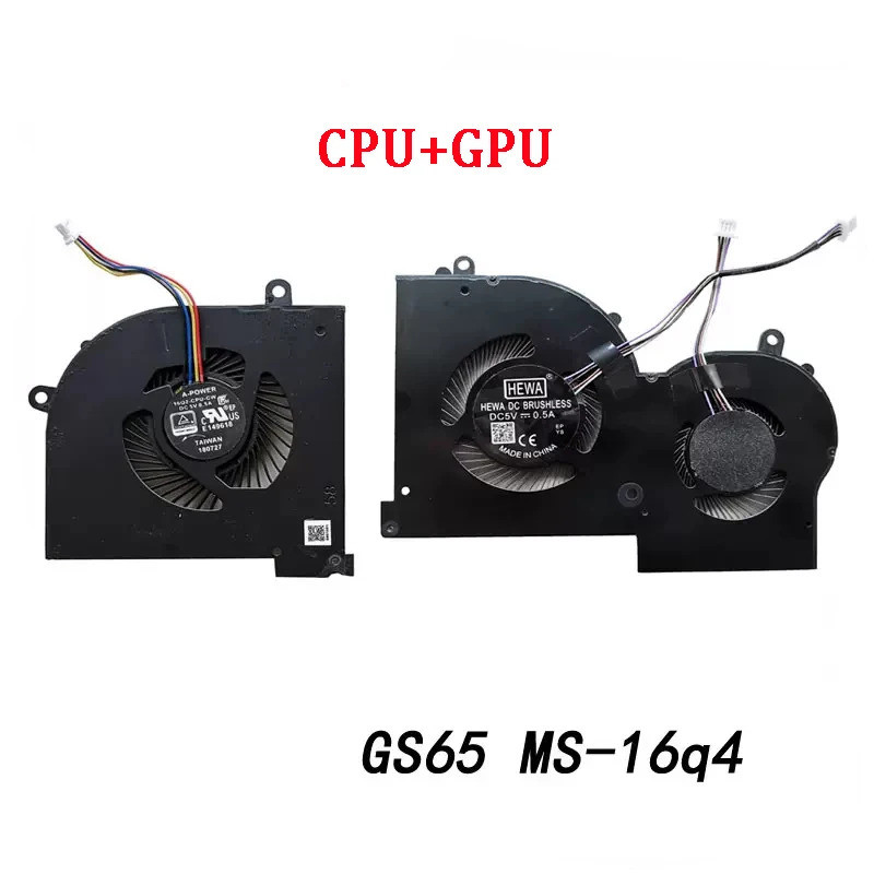 แล็ปท็อปใหม่ Cooler CPU GPU พัดลมระบายความร้อนสําหรับ MSI GS65 GS65VR P65 MS-16Q2 16Q1 16Q3 MS-16Q4 พัดลมระบายความร้อน