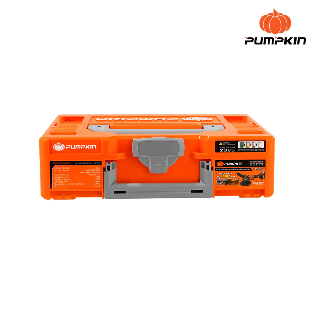 PUMPKIN เครื่องเจียร์ไร้สาย รุ่น INF-46AGCB-501K ปรับรอบได้ 4" ครบชุด50279 ตัวเปล่า50287 ลูกหมู เครื่องขัด thumbnail 7