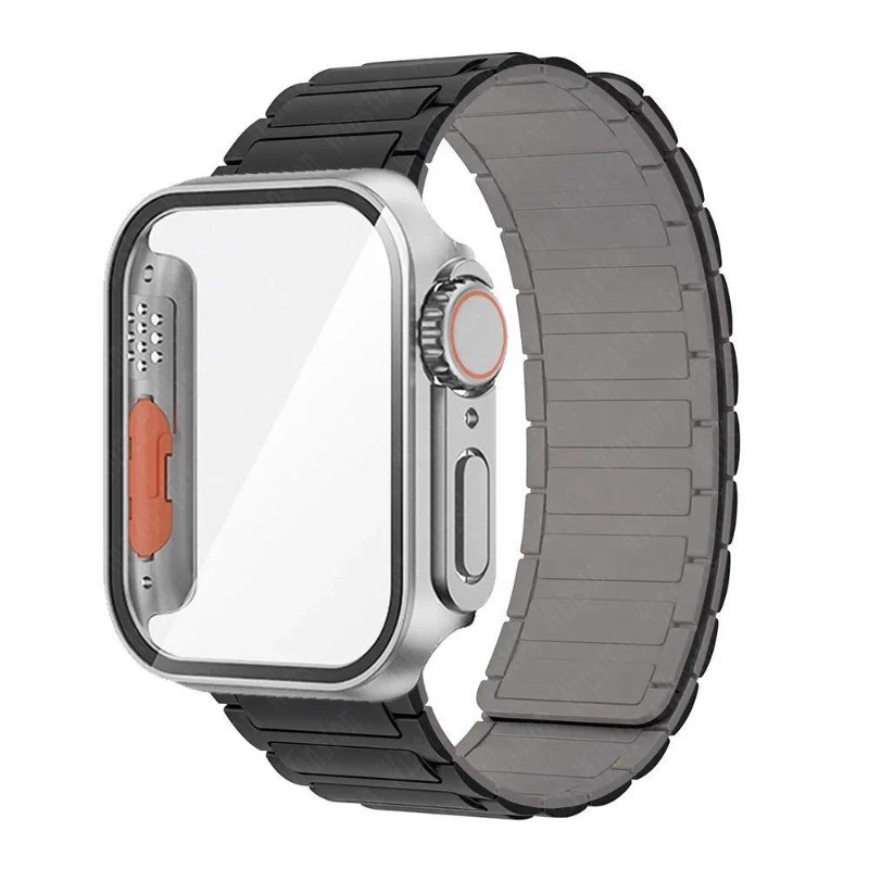 อัพเกรด Ultra Case+ สายซิลิโคนแม่เหล็กสําหรับ Apple Watch Series 11 46 มม.42 มม.45 มม.44 มม.41 มม.40 มม.Series 10 9 8 7 6 5 SE2 SE3 4 3 - รูปที่ 6