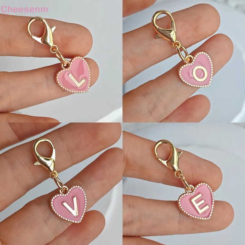 Cheenm ตัวอักษรน่ารัก 26 ตัวอักษรพวงกุญแจหัวใจสําหรับกระเป๋าหูฟัง Charm จี้อุปกรณ์เสริมของขวัญ Lobster Bule TH