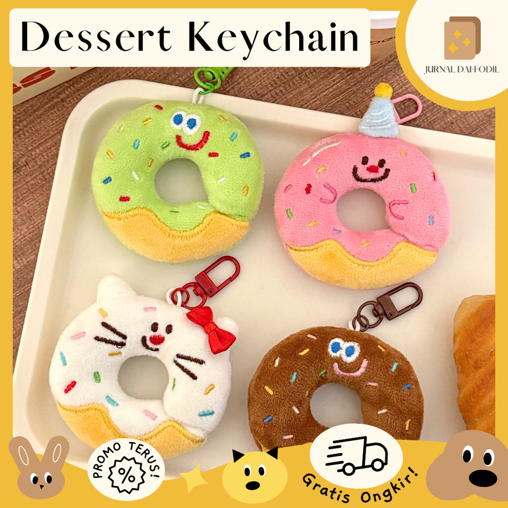 GANTUNGAN Daffodil Journal - พวงกุญแจ Plush Donut Capybara | พวงกุญแจตุ๊กตา Capybara Donut กระเป๋าแล