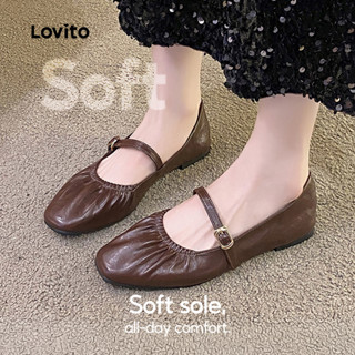 Lovito แมรี่เจนส์สไตล์เรโทรสุดหรูสำหรับผู้หญิง LFAS1015