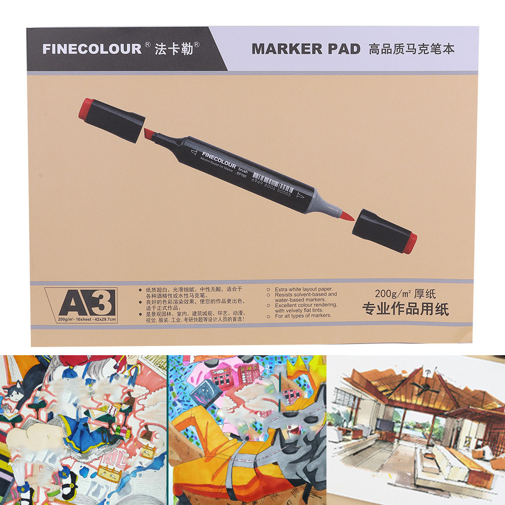 Marker Pad Sketchbook A3 A4 32K สําหรับอุปกรณ์ศิลปะนักเรียนเสื้อผ้าอะนิเมะ Vision (32K)