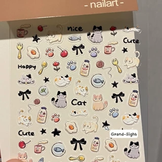พร้อมส่งในไทย สติกเกอร์นูน3D แมว การ์ตูน กันน้ำ สติ๊กเกอร์DIY แต่งเล็บ ไอแพด สมุด แบตสำรอง ไอแพด