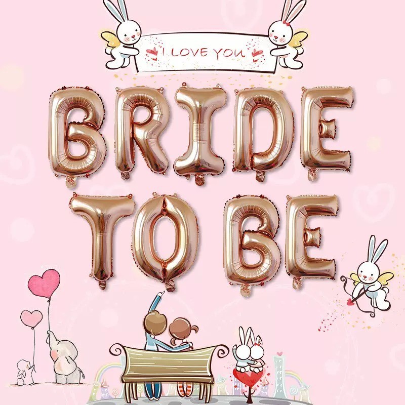 (สินค้าพร้อมส่งจากไทย)  ลูกโป่งฟอยล์ bride to be 16 นิ้ว ปาร์ตี้สละโสด hen night (L15)