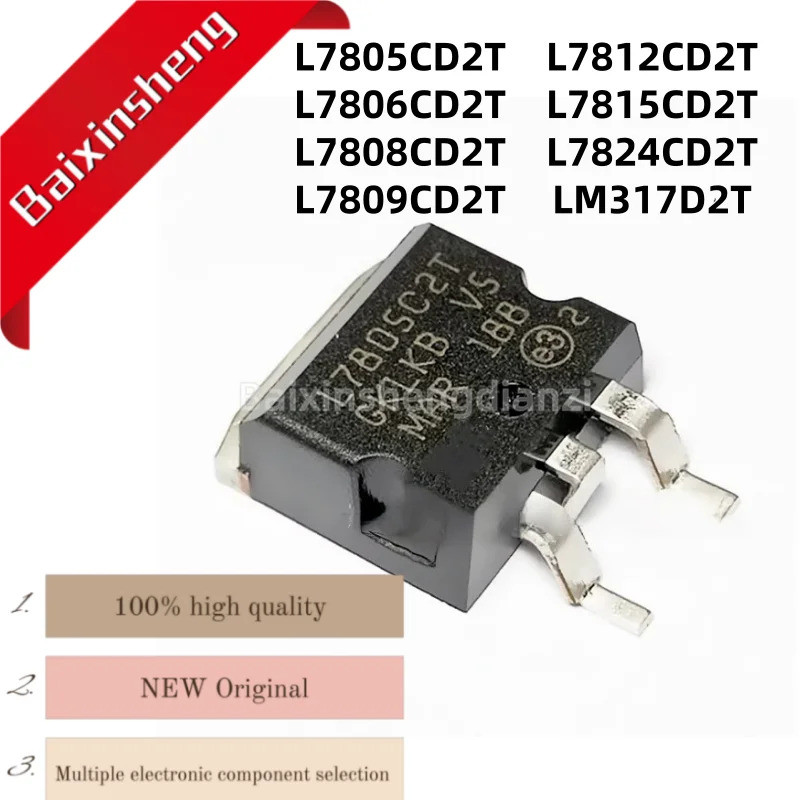 5PCS L7805CD2T,L7806CD2T,L7808CD2T,L7809CD2T,L7812CD2T,L7815CD2T,L7824CD2T,L317CD2T,LM2T,D2T,M2T,D2T