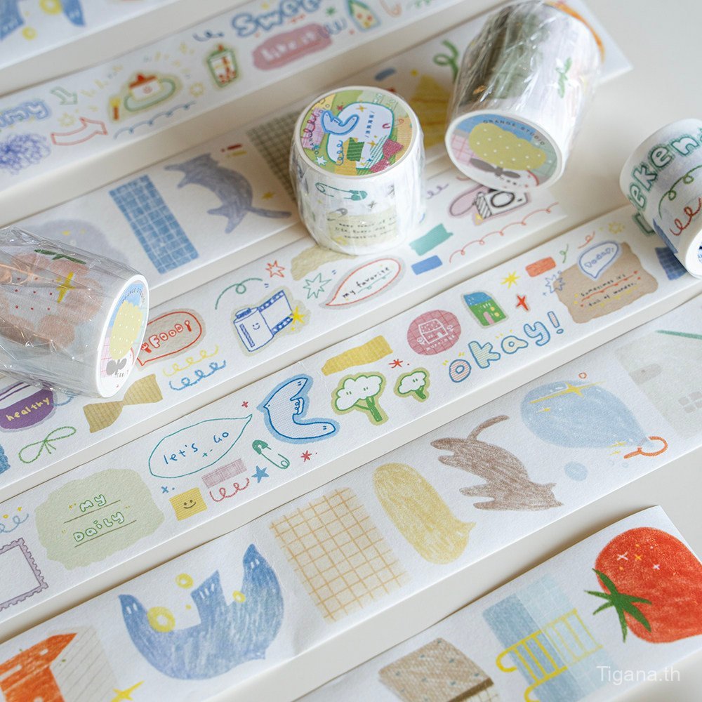 [เฉพาะเทป] Orange Handbook studio Washi Tape Daily Handbook Decorative ins Cute Collage Special Ink 