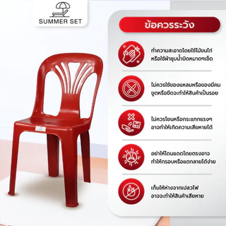 The Magnet SUMMER SETเก้าอี้พลาสติกพนักพิง รุ่น หยก FT-220/B สีแดง