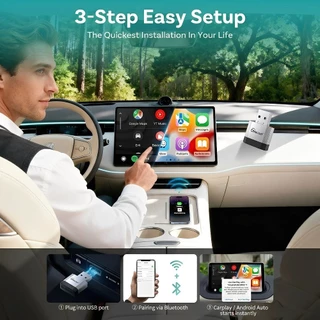 2026 ใหม่ OTTOCAST 2 in 1 MINI NOVA แบบมีสายไร้สาย CarPlay Android อะแดปเตอร์อัตโนมัติ Plug and Play รถอุปกรณ์เสริม
