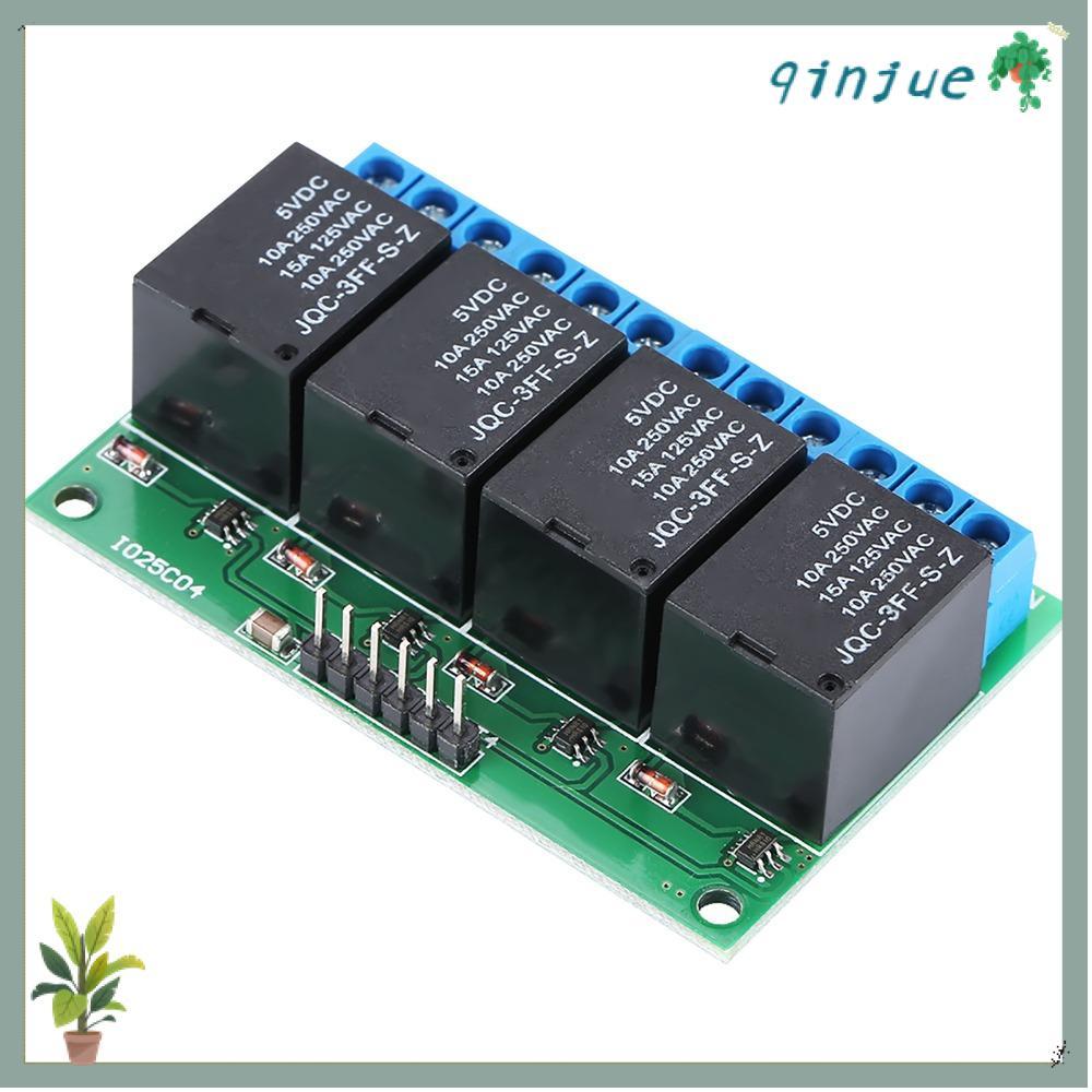 QINJUE Latch Relay, 4 Channel 5V Self Locking Relay Control Bistable Low Pulse Trigger IO25C04 รีเลย