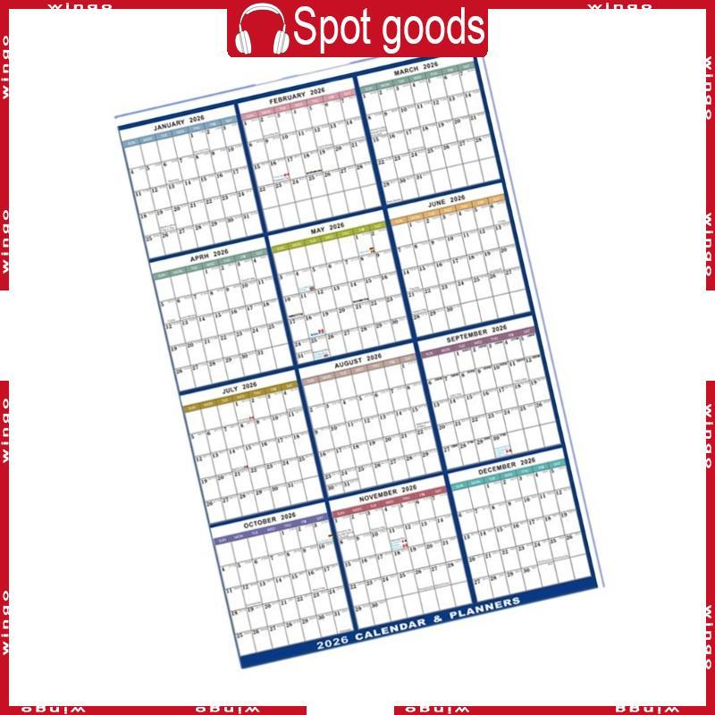 WIN 2026 ปฏิทินติดผนังปี Planner Erasable ปฏิทิน 2026 Home Office Organiser Planner 59x88 ซม.สําหรับ