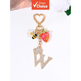 มงกุฎเพชรประดับน้ําดอกผึ้งสตรอเบอร์รี่แฟชั่นหลากสี ตัวอักษรอ…