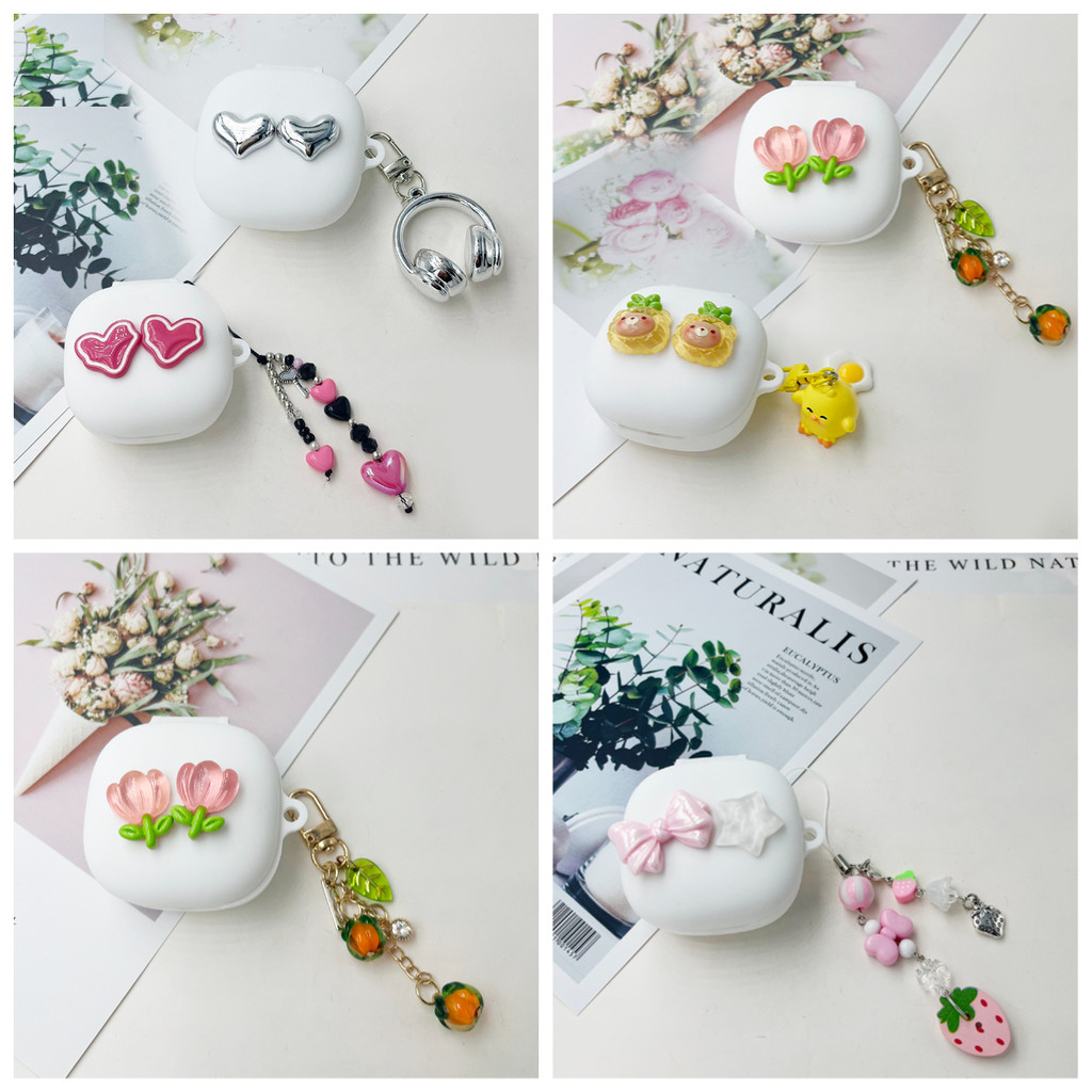 Love แฟชั่นสําหรับ 1MORE ComfoBuds Mini 10 /S12 S50 S30 S30 กรณี keychian ซิลิโคนหูฟังสําหรับ moto b