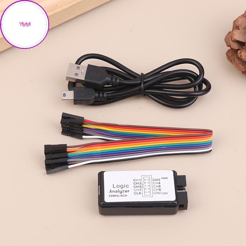 Yiyi USB Logic Analyzer 24MHz 8 ช่องหน่วยความจําอินพุต 24 M/วินาที Logic Analyzer Debugger สําหรับ A