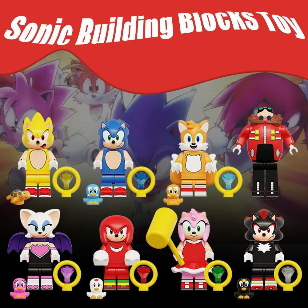 ของเล่นบล็อคตัวต่อ ฟิกเกอร์ซุปเปอร์โซนิค ดร. Eggman Shadow Toy Block Mini Hedgehog The L3c0