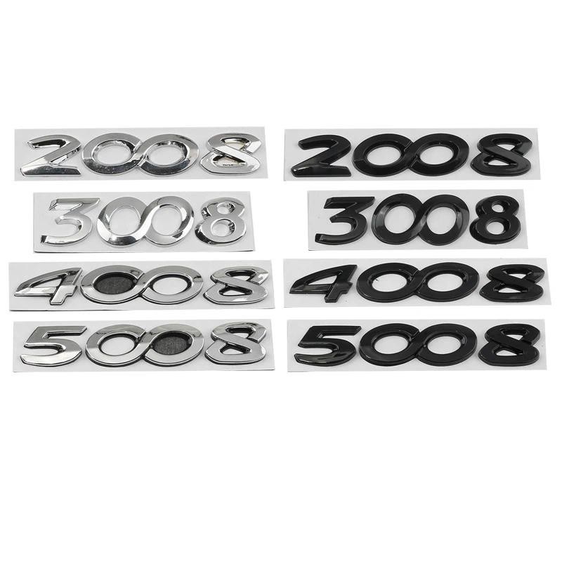 รถโลหะด้านหลัง Trunk Boot ตัวอักษรโลโก้ Badge Emblem Decal สติกเกอร์สําหรับ Peugeot 2008 3008 4008 5