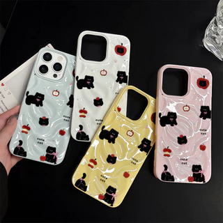 ✨จัดส่งฟรีในพื้นที่✨เคสโทรศัพท์อุกกาบาตสุนัขสีดำน่ารักสำหรับ iPhone 16 15 14 13 12 11 6 7 8 Plus Pro Promax