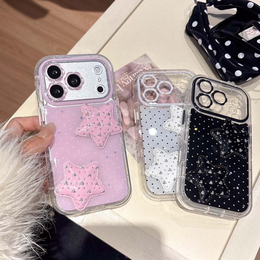 น่ารัก 17โปรแม็กซ์ เคสโทรศัพท์เรซิ่นอีพ็อกซี่ลายดาวเข้ากันได้สําหรับ ไอโฟน 16โปรแม็กซ์ 15โปรแม็กซ์ 1