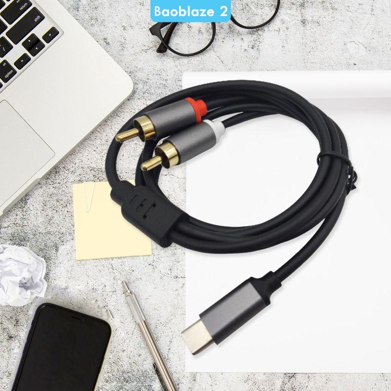 [baoblaze2] Type-c to RCA Cable Audio AUX Adapter Cable Connector RCA Y Splitter Cord AUX สายเสริมสํ