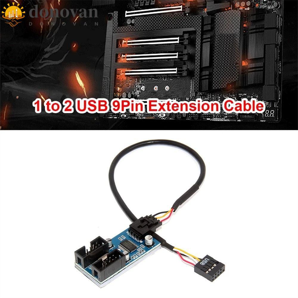 DONVAN USB 9 Pin Header USB2.0 Extender HUB Connector เมนบอร์ด USB 9 Pin หญิงชิ้นส่วนคอมพิวเตอร์เมนบ