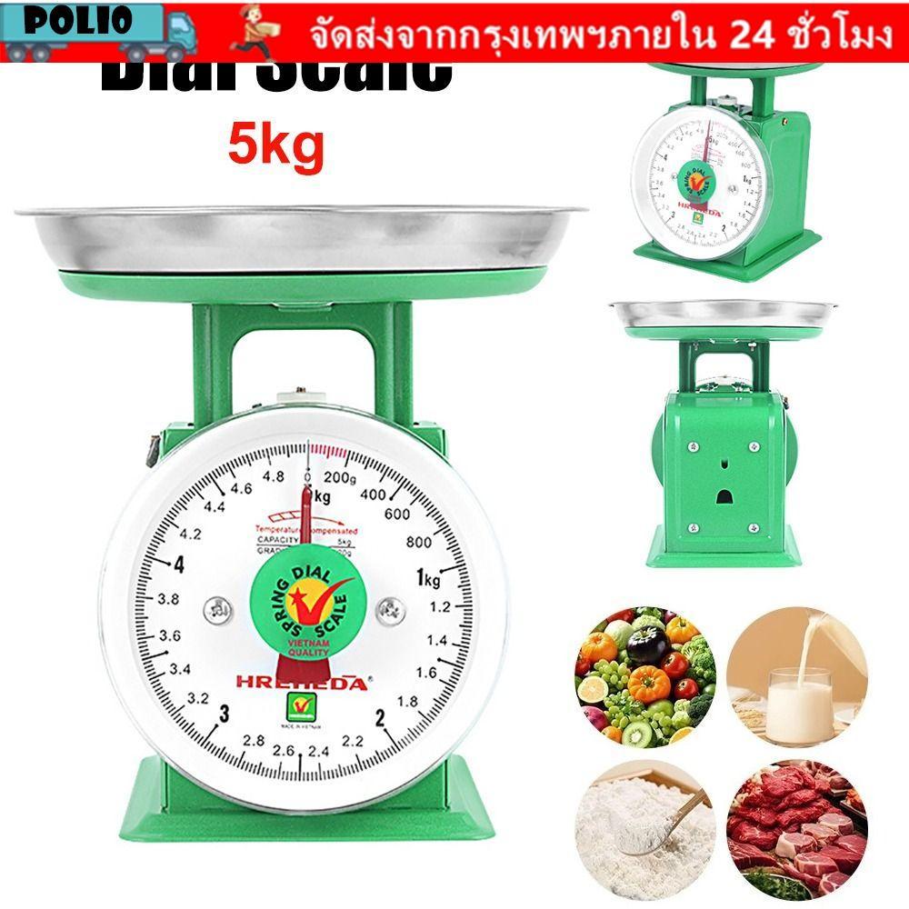 POLI Scaleweighing Scale, Big Green Weight Scale, 5 Kilos Dial Scale Kitchen
