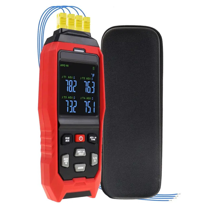 Thermocouple เครื่องวัดอุณหภูมิ 4 ช่อง Data Logger เทอร์โมมิเตอร์ K ประเภทอุณหภูมิ Logger พร้อมเสียง