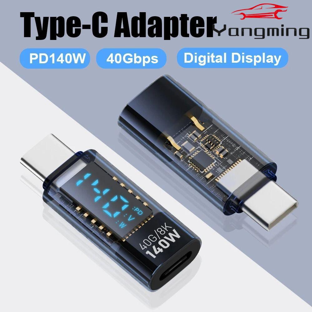 Yangming สําหรับ iOS Converter, PD 140W 40Gbps USB-C อะแดปเตอร์,คุณภาพสูงอลูมิเนียม 8K 60HZ สมาร์ทชิป Power Meter Tester โทรศัพท์มือถือ