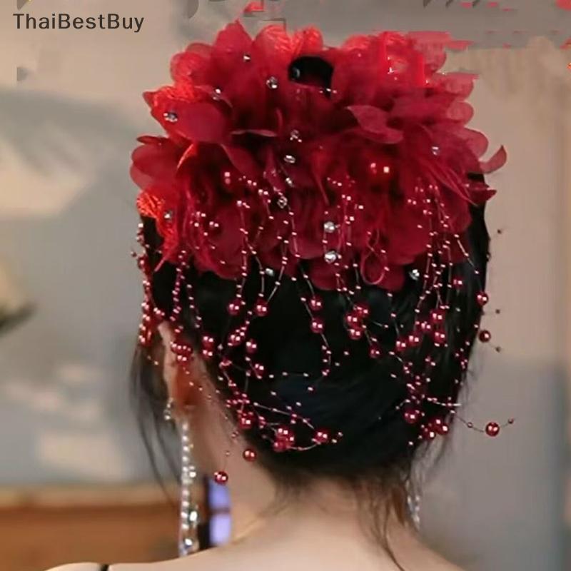 Thaibestbuy กิ๊ปติดผมไข่มุกดอกไม้ตาข่ายสุดหรู