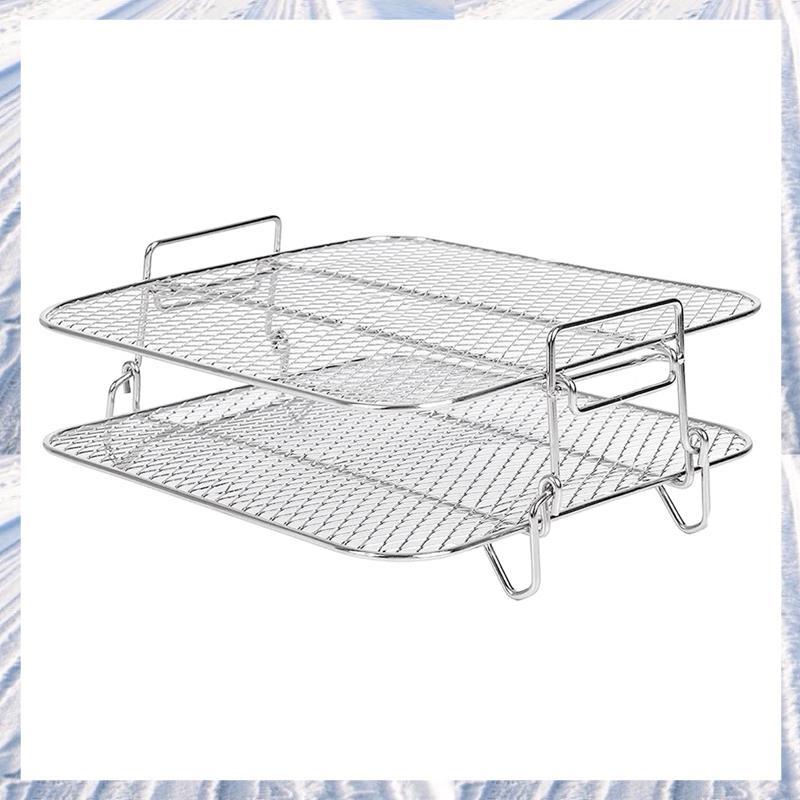 Air Fryer Rack สําหรับ 5.5L Air Fryer, 2 ชั้น Air Fryer Grill/ชั้นวาง/Dehydrator Rack Square ,Air Fr