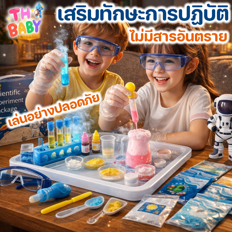 TH BABY NEW ชุดทดลองวิทยาศาสตร์สำหรับเด็ก 48/60/80 การทดลอง ของเล่นเสริมพัฒนาการ เรียนรู้ผ่านการเล่น
