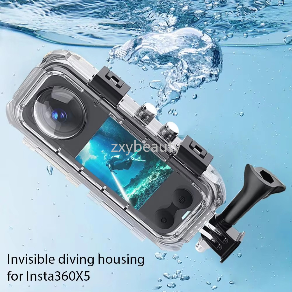 สําหรับ Insta360 X5 กันน้ําป้องกันกรณี Anti-scratch ใต้น้ําดําน้ําสําหรับ Insta 360 360X5 Class กล้อ