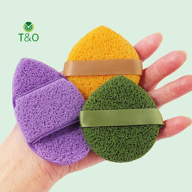 T&O 3 ชิ้นทําความสะอาดผิวหน้าพัฟผิวนุ่ม Fast Foaming Deep Clean Hygienic Facial Face Washing ฟองน้ํา
