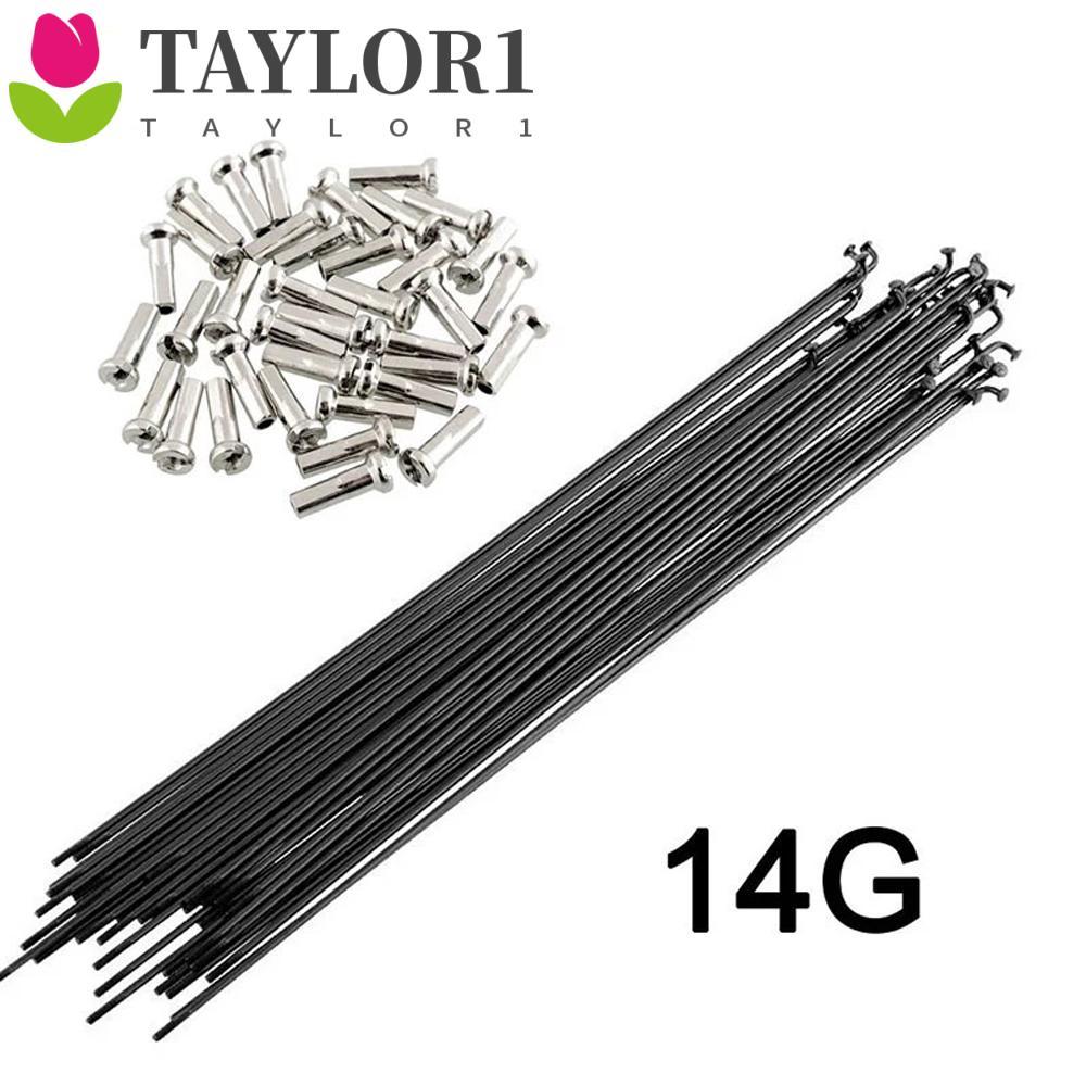 TAYLOR1 จักรยาน Spokes สีดําจักรยานไฟฟ้าจักรยานเสือภูเขา 170 มม.-290 มม.27.5 นิ้ว 26 นิ้วจุกนม Spokes