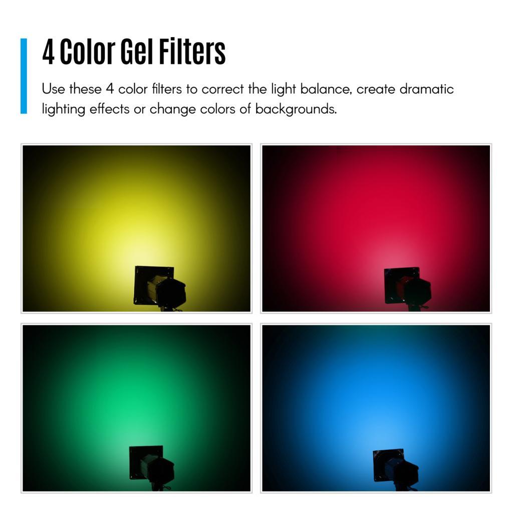 Godox BD-04 Barn Door Barn Door Kit with Honeycomb Grid 4 Color Gel Filters for 7 Inch Standard Refl