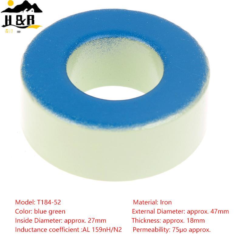 H&B 1Pce 47*24*18 มม.T184-52 Ferrite Ring Core สําหรับ Inductor Blue Green Iron Powder Core {th}