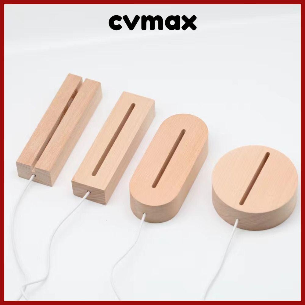 CVMAX ไม้ฐาน LED,การติดตั้ง DIY พร้อมขาตั้งจอแสดงผลไฟ LED สีขาวอบอุ่น,ไฟกลางคืนที่มีประโยชน์ฐานตกแต่งบ้าน