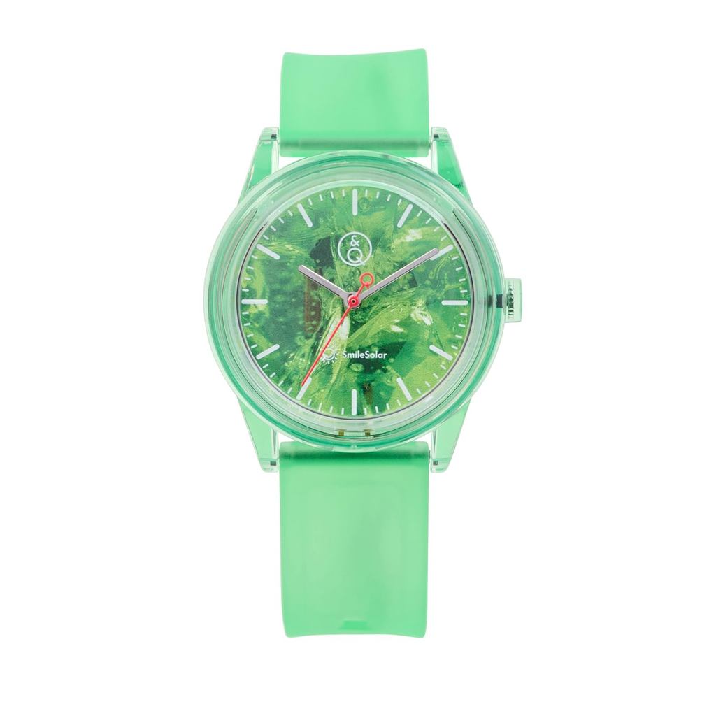 Q&Q SmileSolar Analog Solar Watch - "Gensui" Collaboration Model R02A-508VK in Green